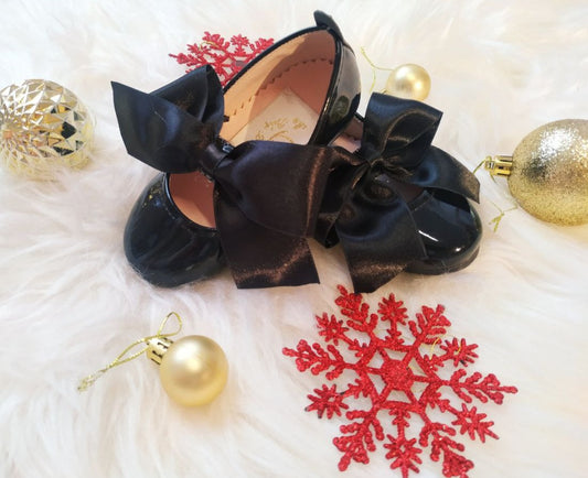 Mimi Shoes Black Matte Baby Girl Dress