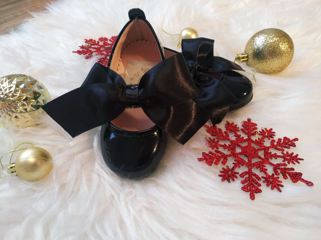 Mimi Shoes Black Matte Baby Girl Dress for Special Occasion