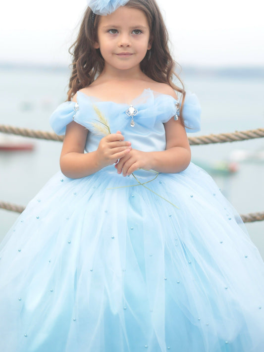 Cinderella girl dress sky blue