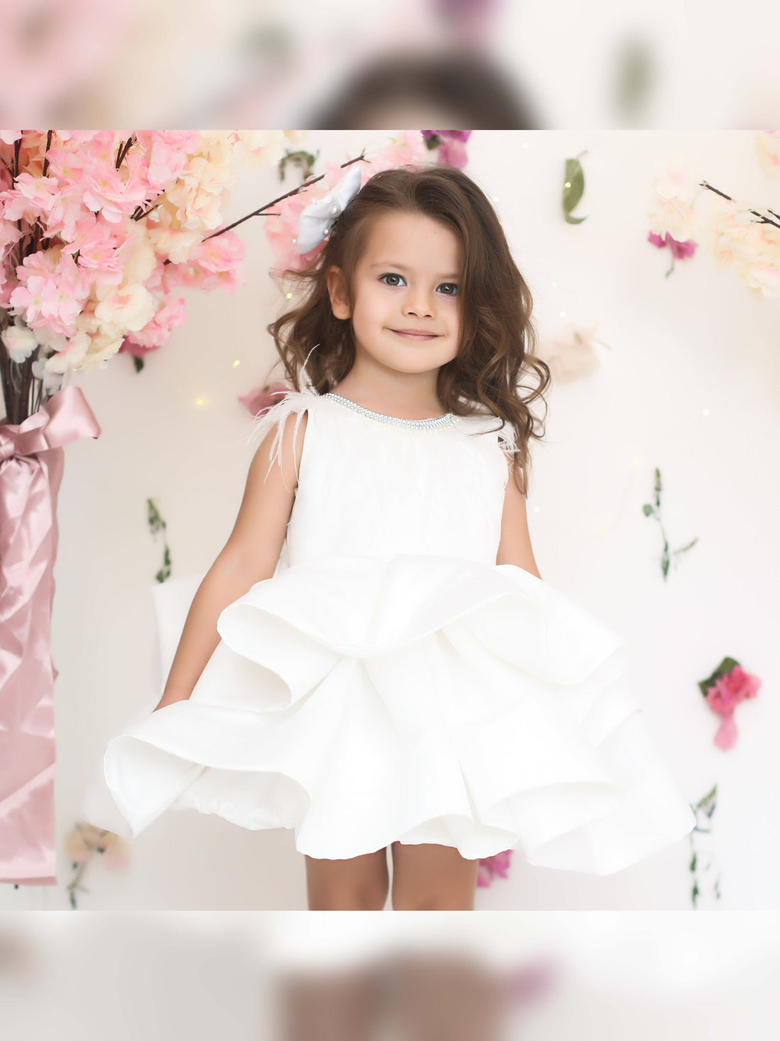 Elena girl dress white