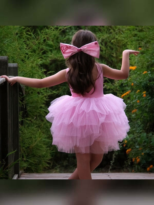 Pink Floral Leotard Ballerina Sleeveless Tutu