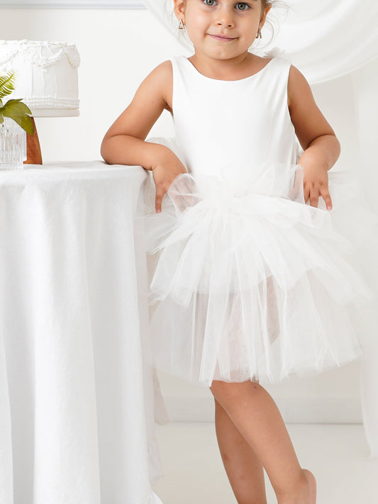 White Floral Leotard Ballerina Sleeveless Tutu