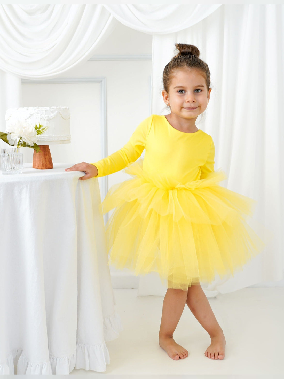 Yellow Leotard Ballerina Long Sleeve Tutu