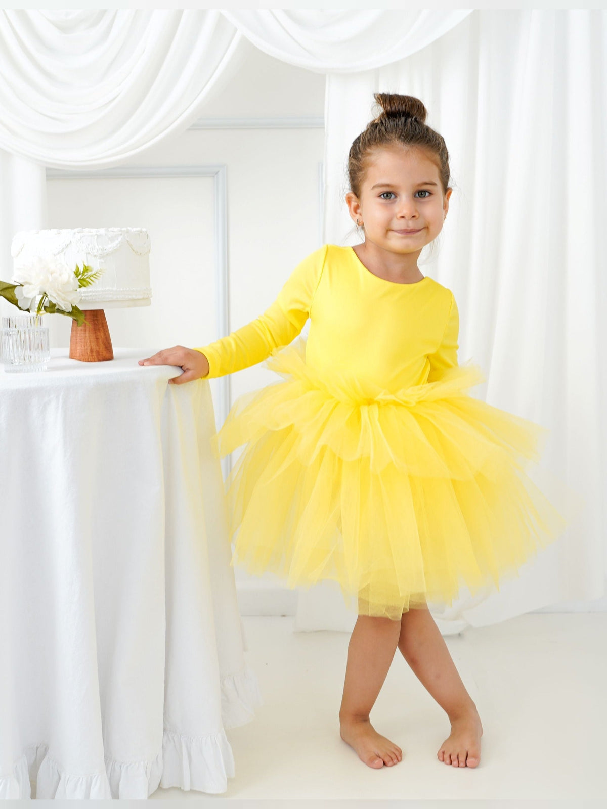 Yellow Leotard Ballerina Long Sleeve Tutu
