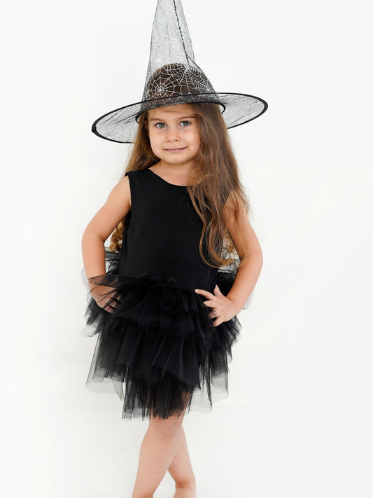 Black Halloween Witch Dress With Tutu