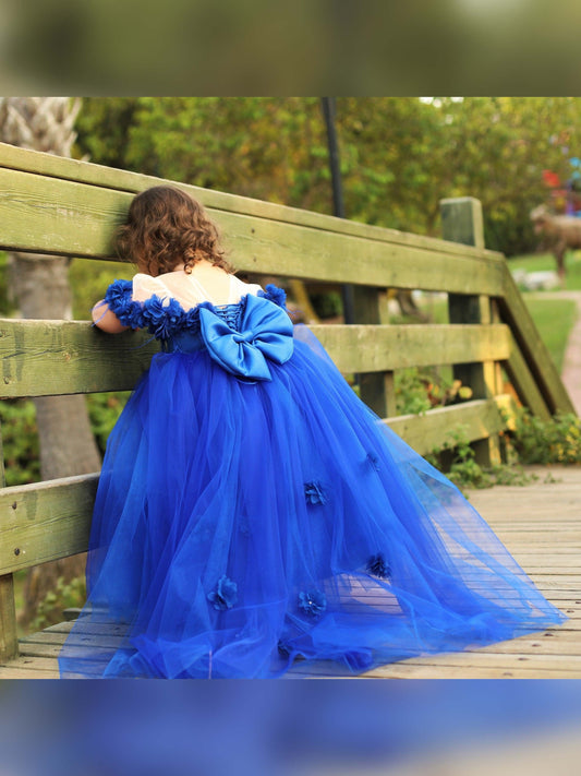 Rebecca flower girl dress royal blue