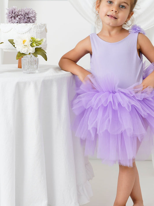 Lilac Floral Leotard Ballerina Sleeveless Tutu