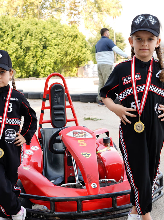Kids Race Car Costume - Black Short Sleeve Racing Jumpsuit