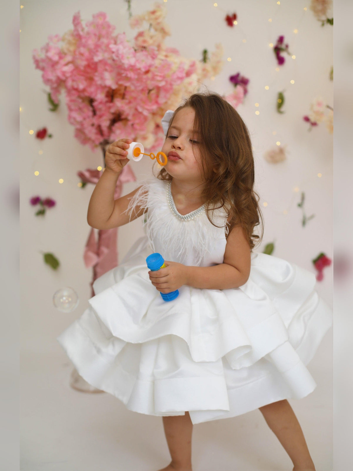 Elena girl dress white