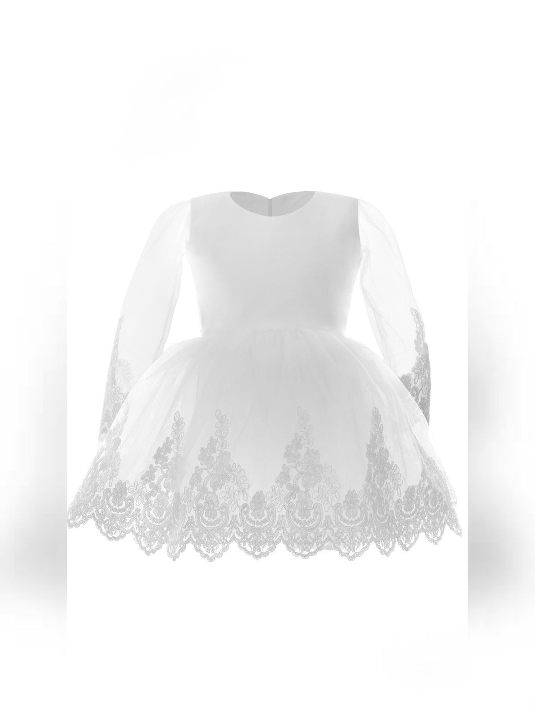 a white dress with a long sleeves and lace