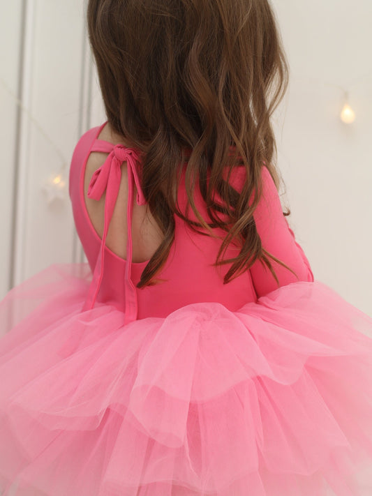 Fuchsia Leotard Ballerina Long Sleeve Tutu