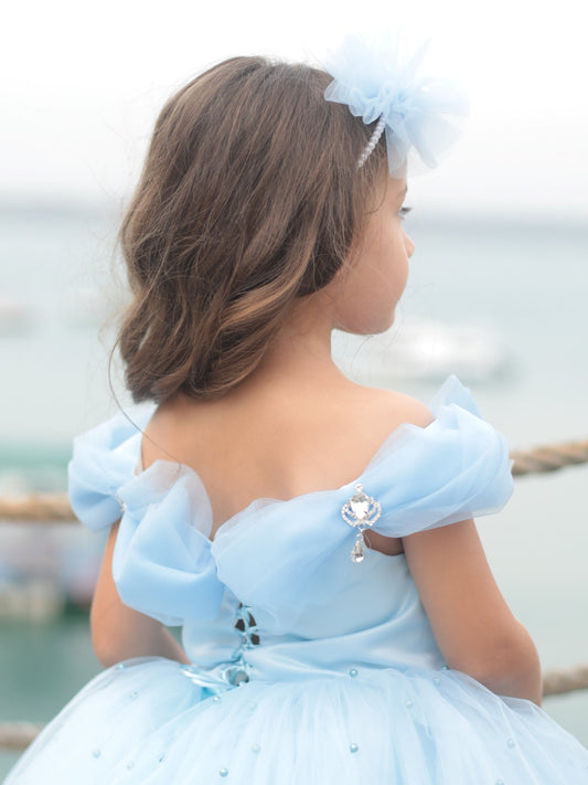 Cinderella girl dress sky blue