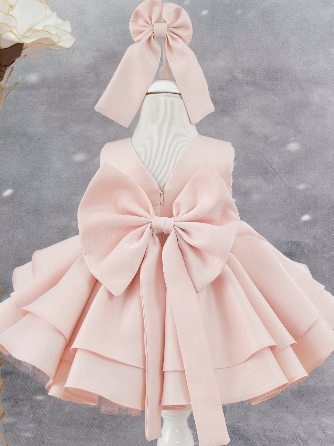 Ivy Organza flower girl dress bright blush