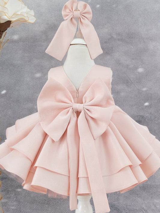 Ivy Organza flower girl dress bright blush
