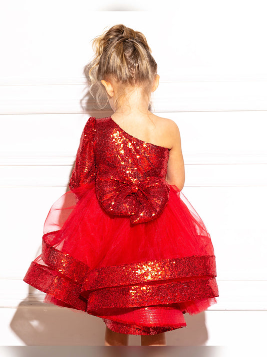 Maggy red sequin girl dress