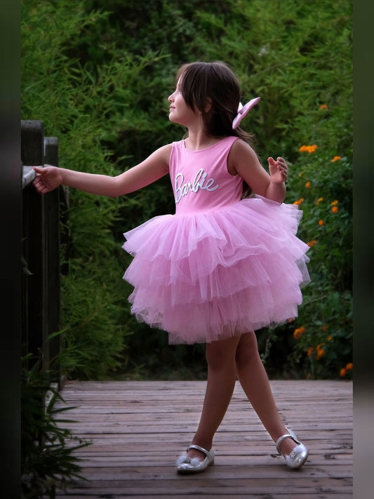 Pink Floral Leotard Ballerina Sleeveless Tutu