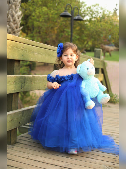 Rebecca flower girl dress royal blue