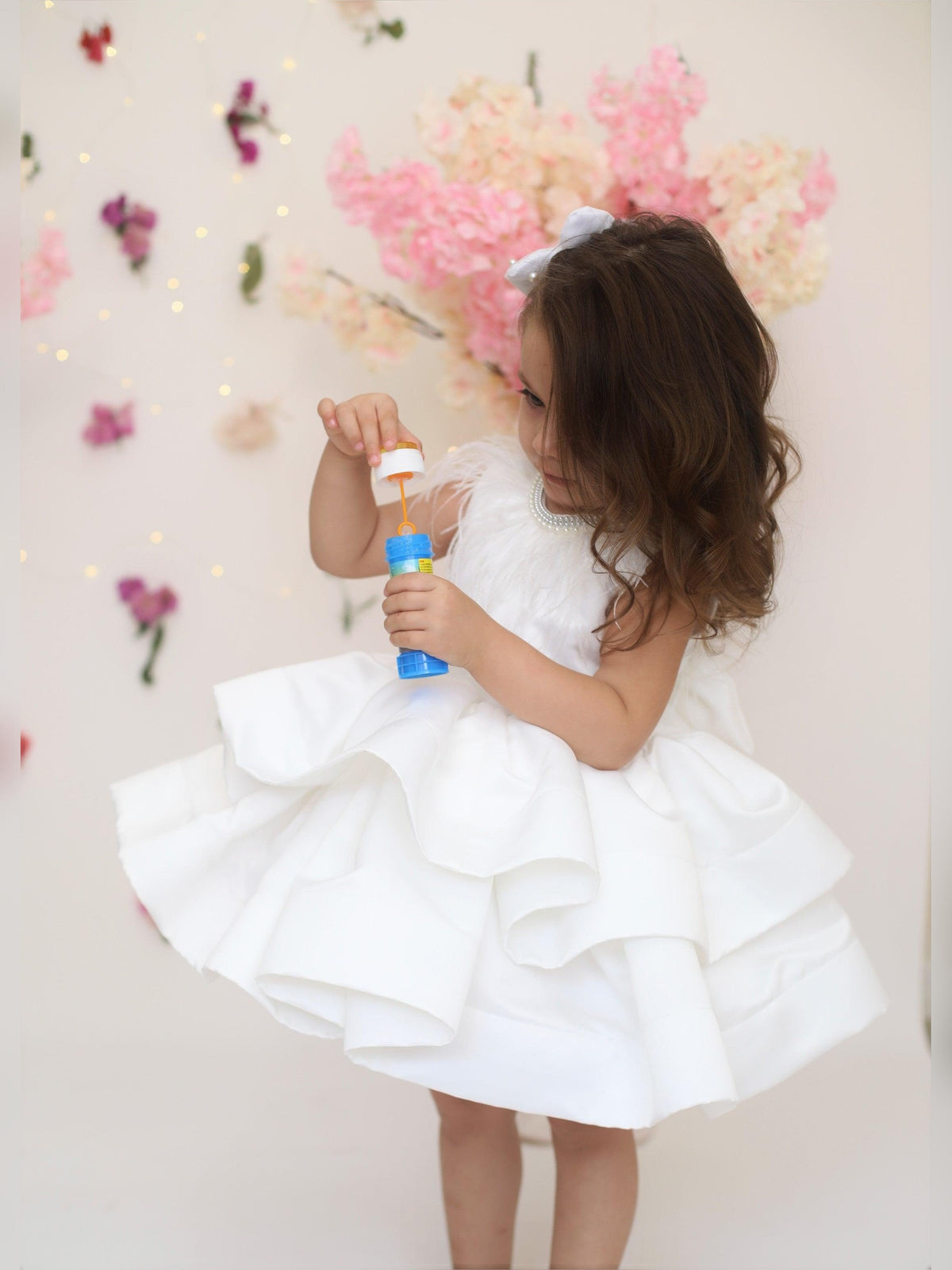 Elena girl dress white