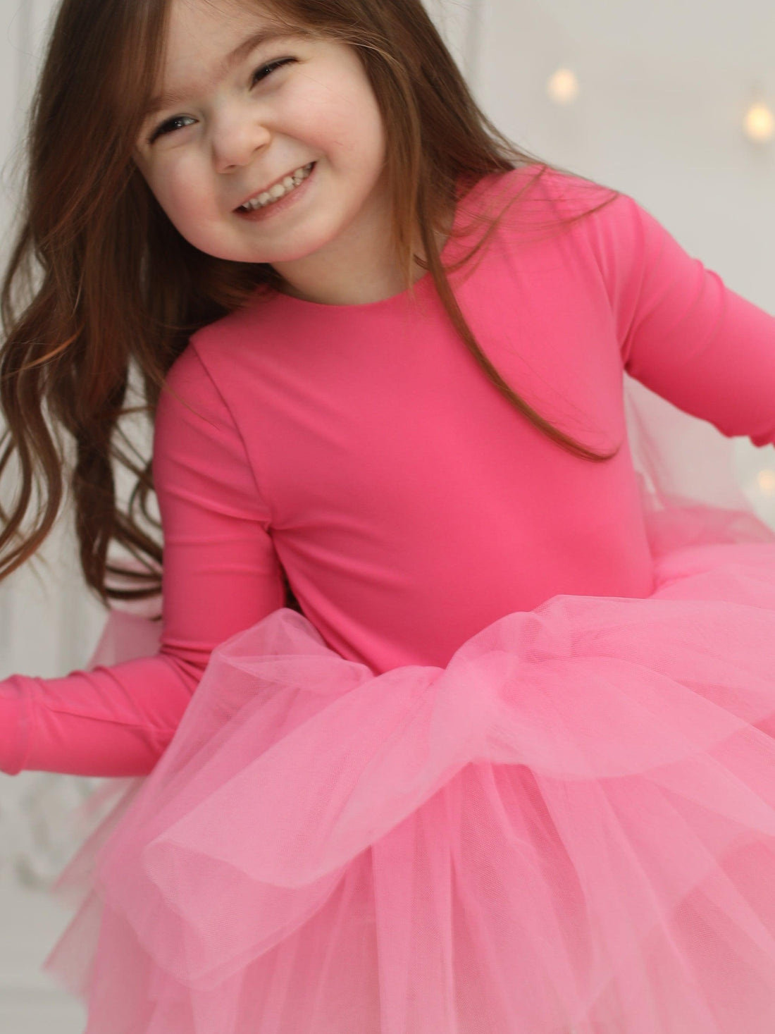 Fuchsia Leotard Ballerina Long Sleeve Tutu