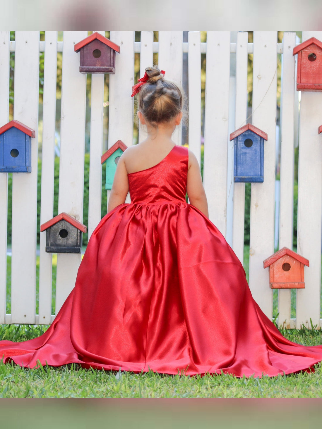 Elegant Satin Long Dress for Toddlers with Christmas Style