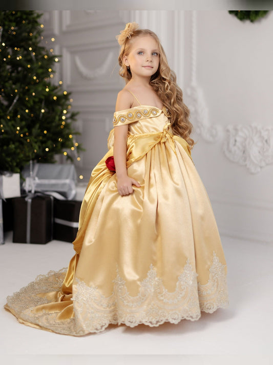 Belle baby girl dress, belle gown