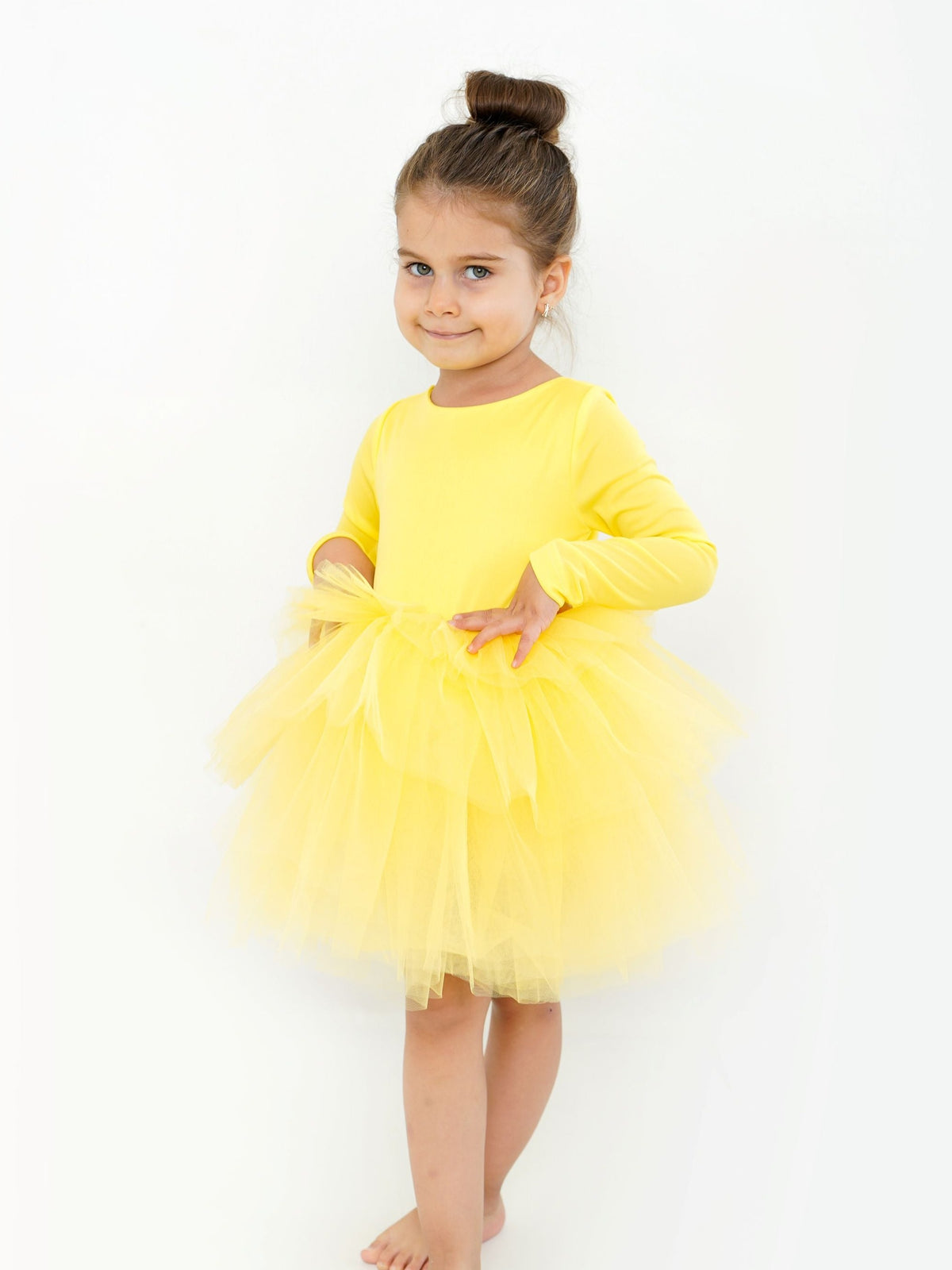 Yellow Leotard Ballerina Long Sleeve Tutu