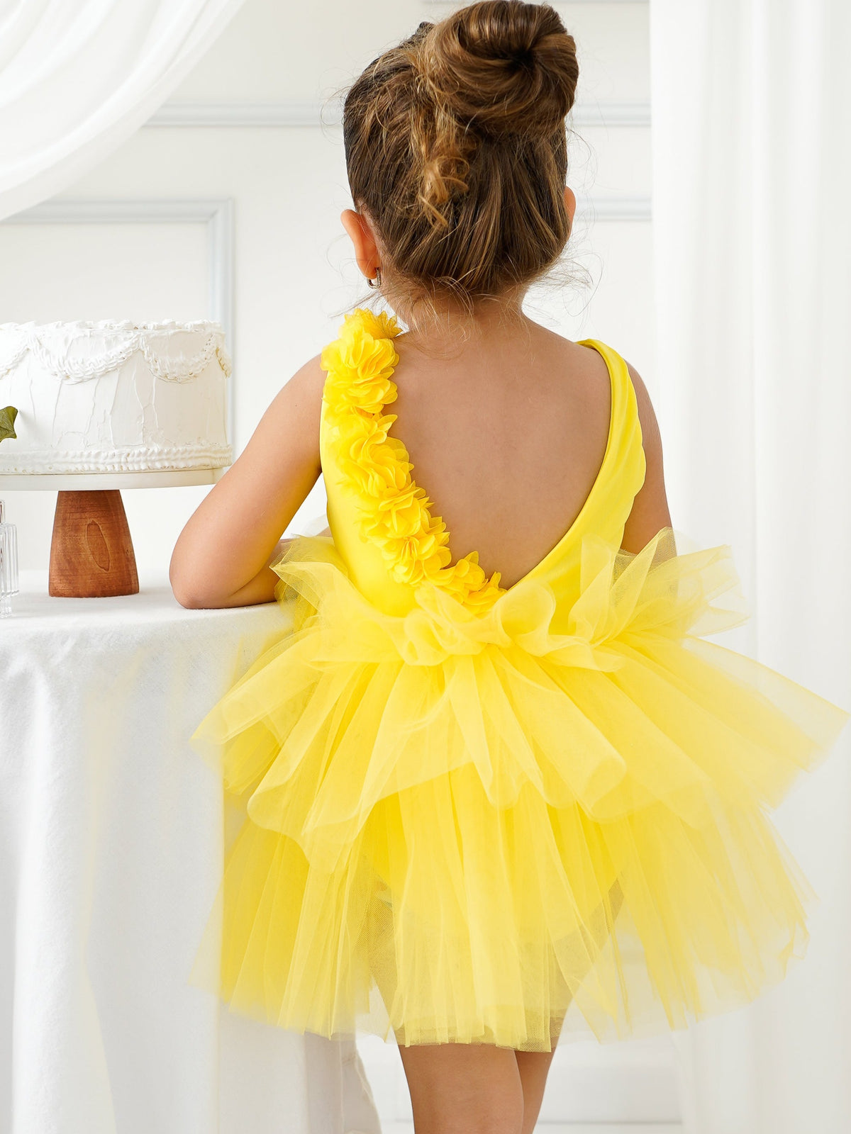 Yelow Floral Leotard Ballerina Sleeveless Tutu