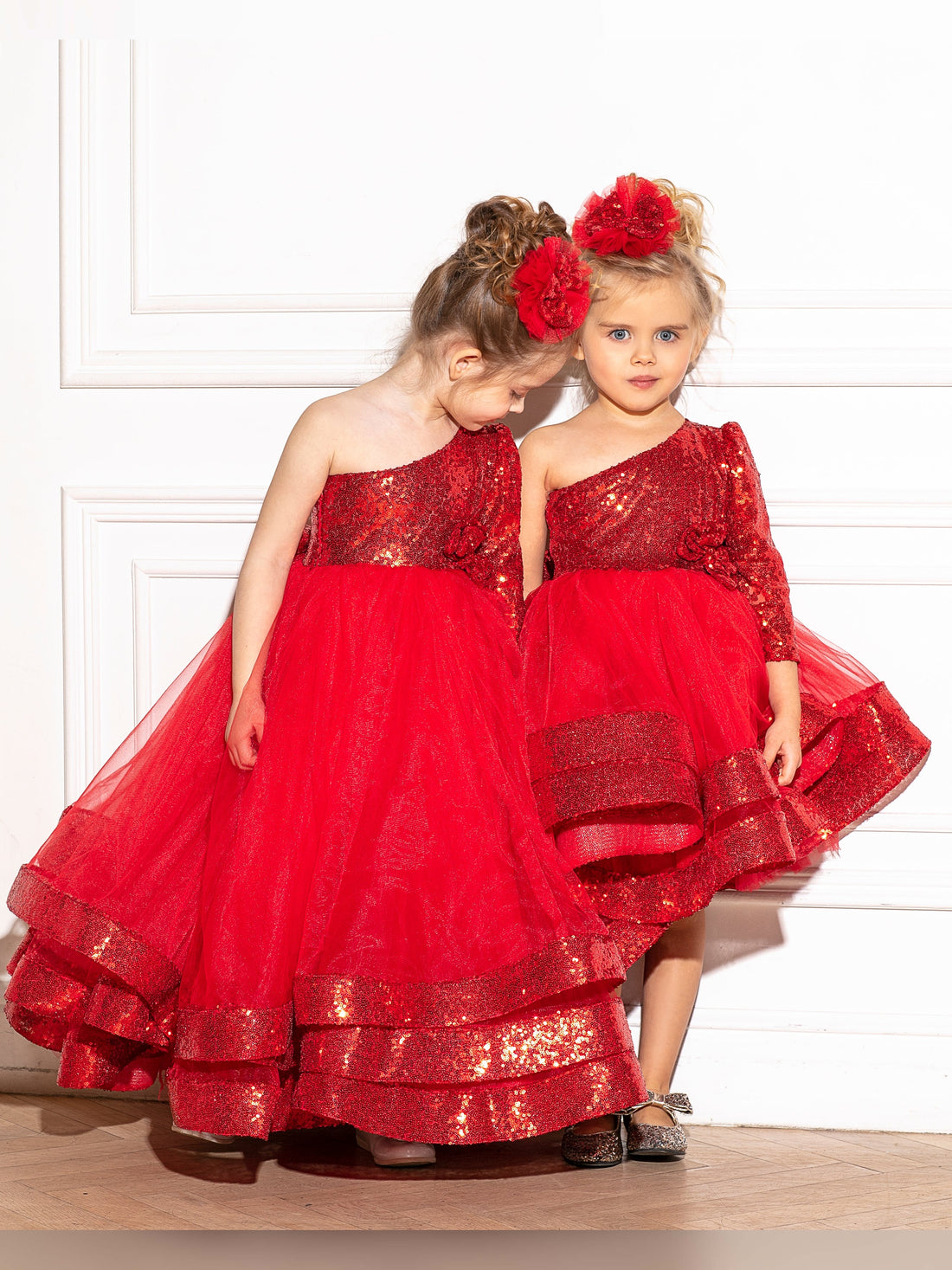 Maggy red sequin girl dress