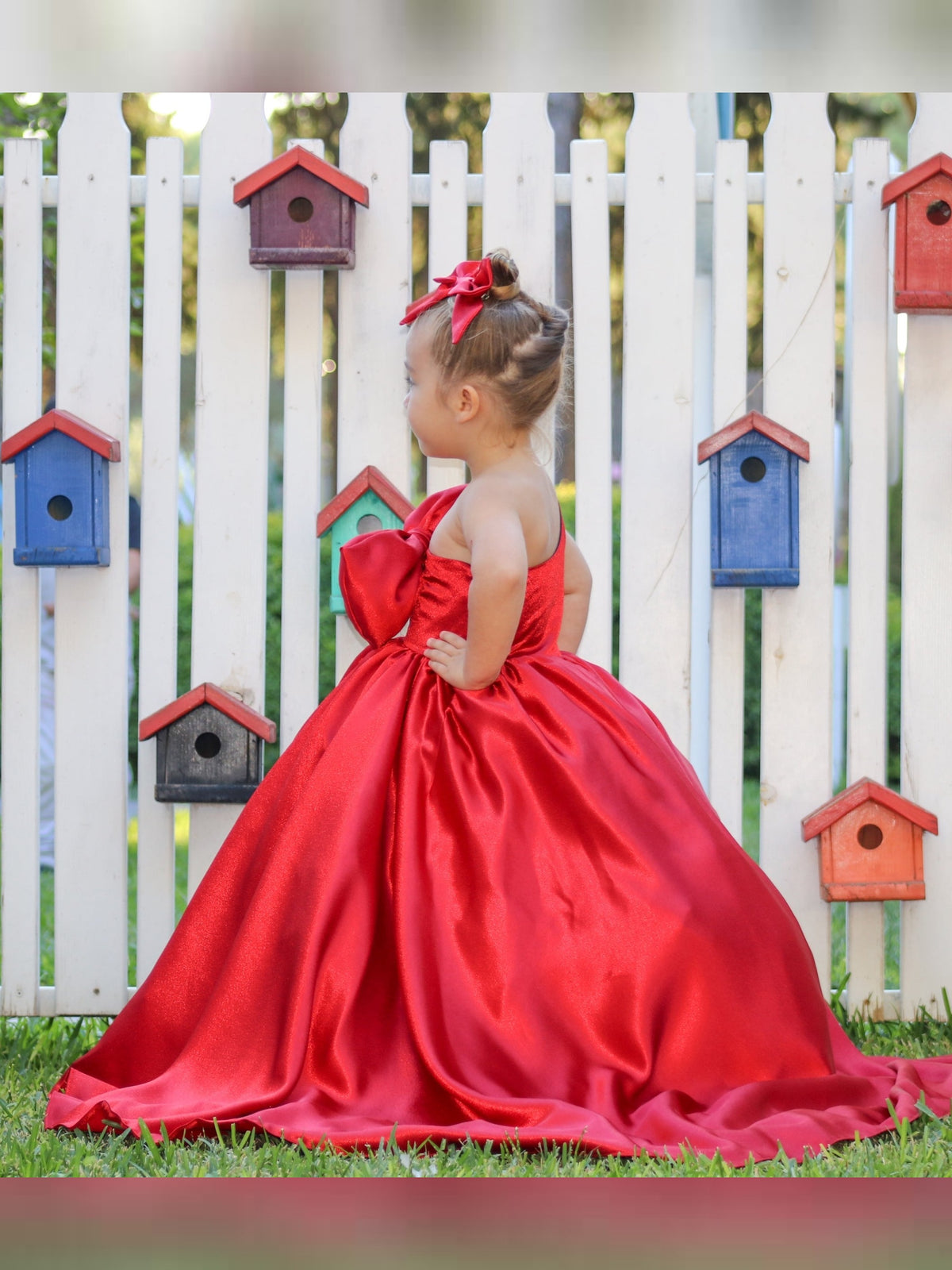 Luxury Toddler Girl Dress with Big Back Bow for Christmas