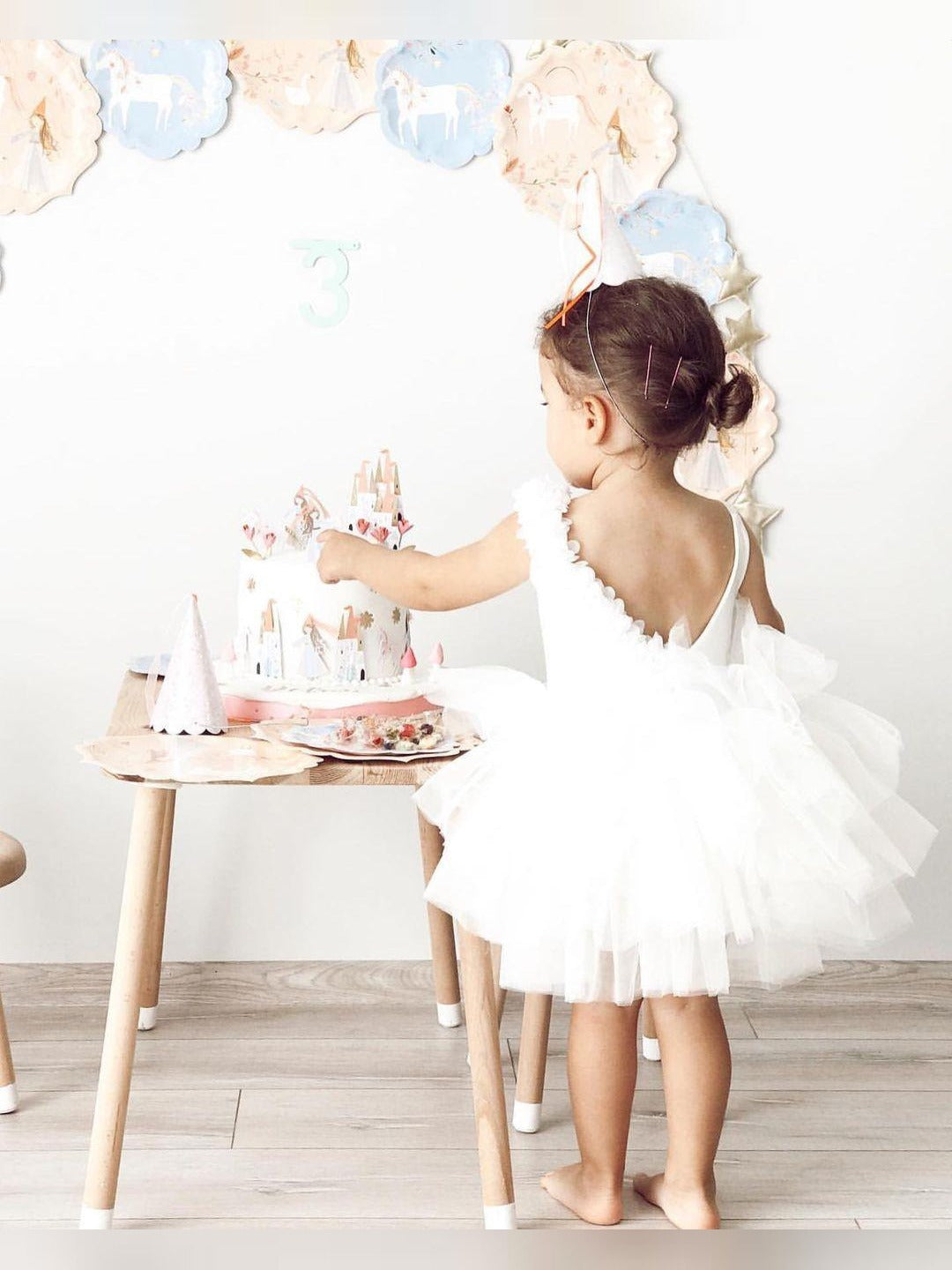 White Floral Leotard Ballerina Sleeveless Tutu
