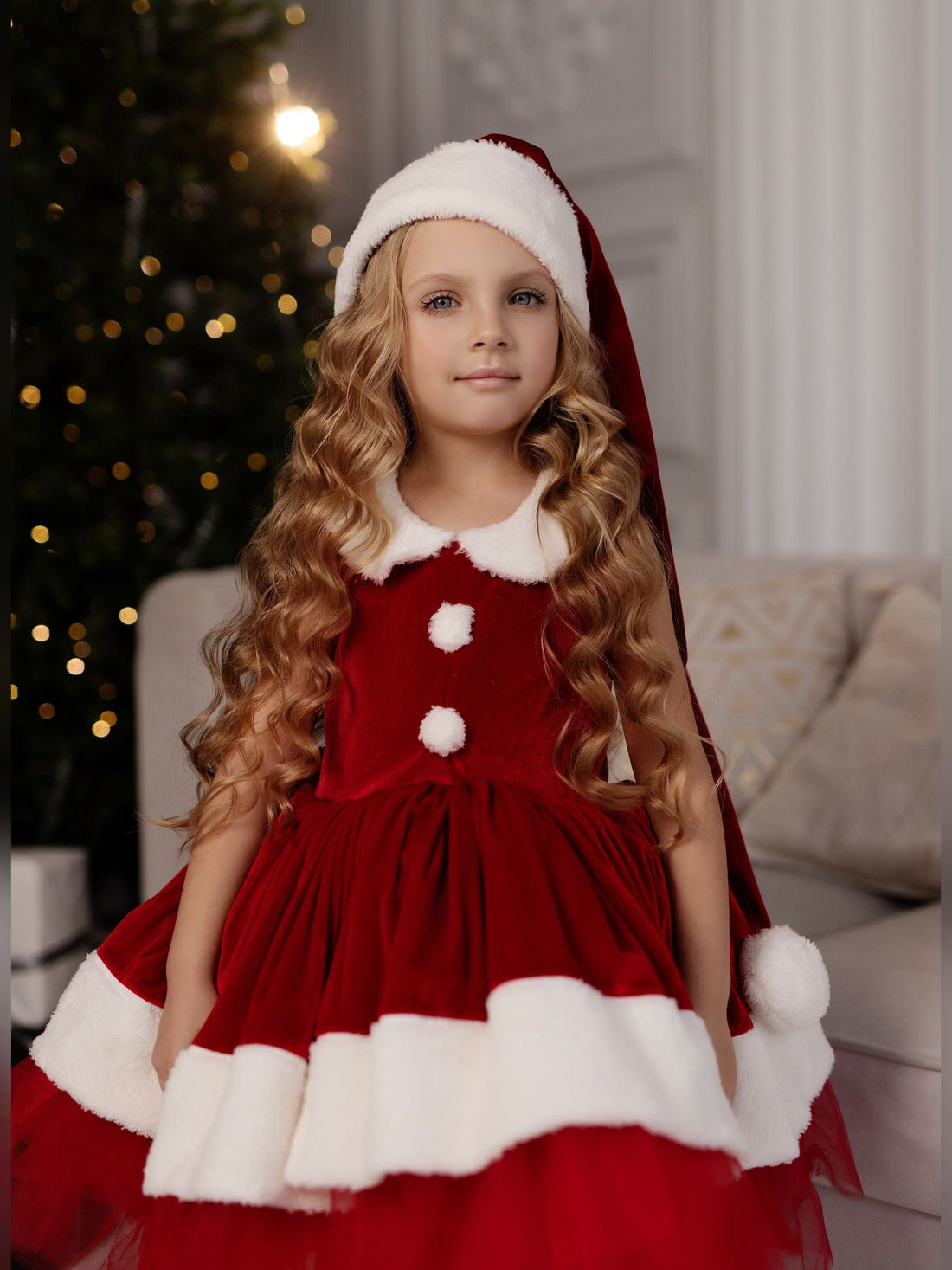 Adorable Christmas Outfit for Baby Girls in Red and White"