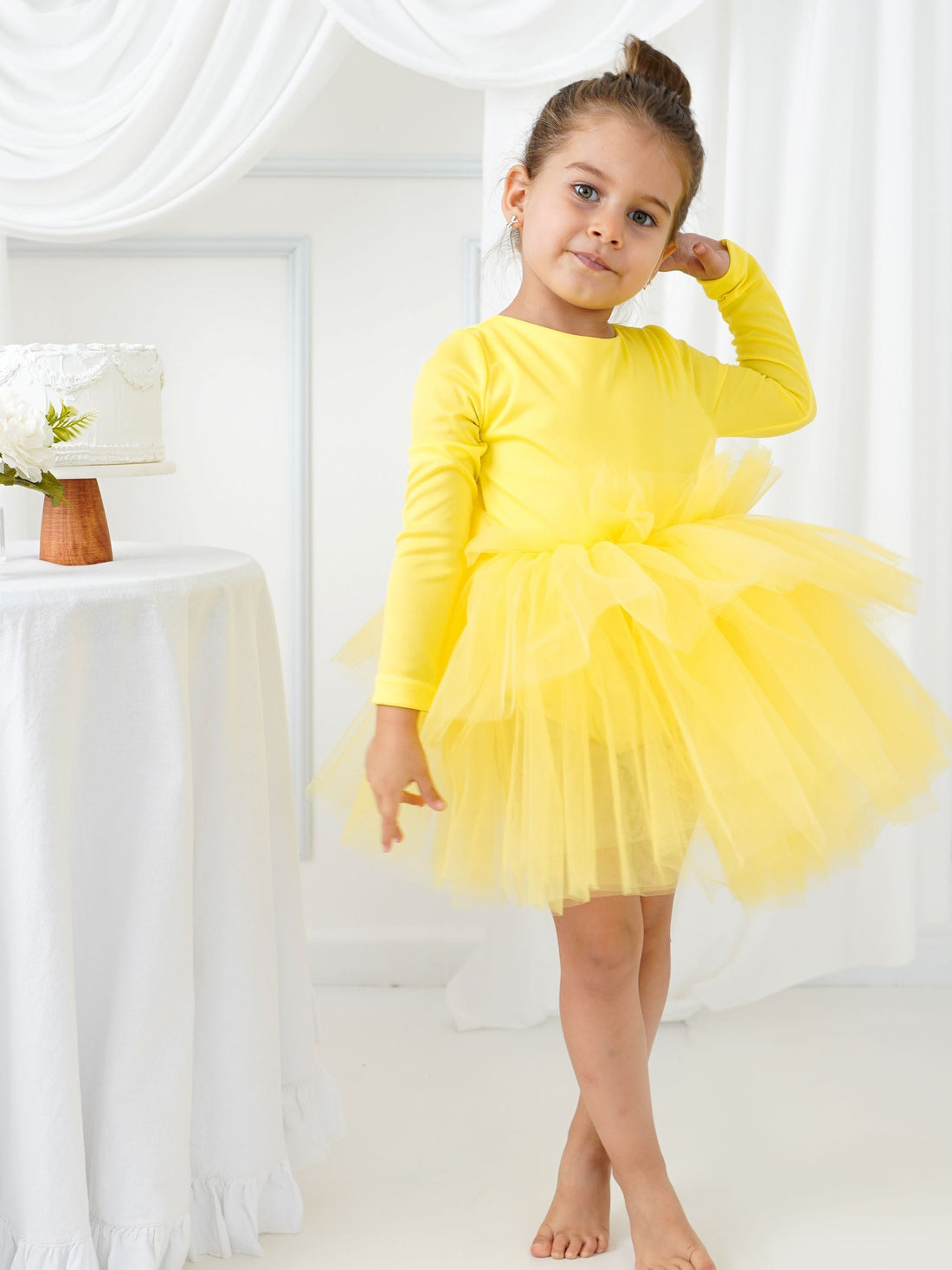 Yellow Leotard Ballerina Long Sleeve Tutu