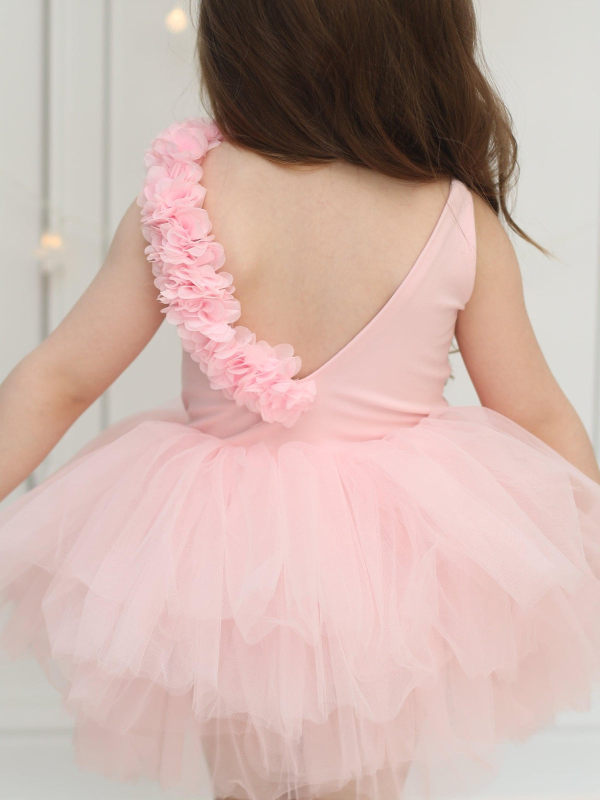 Bright Pink Floral Leotard Ballerina Sleeveless Tutu