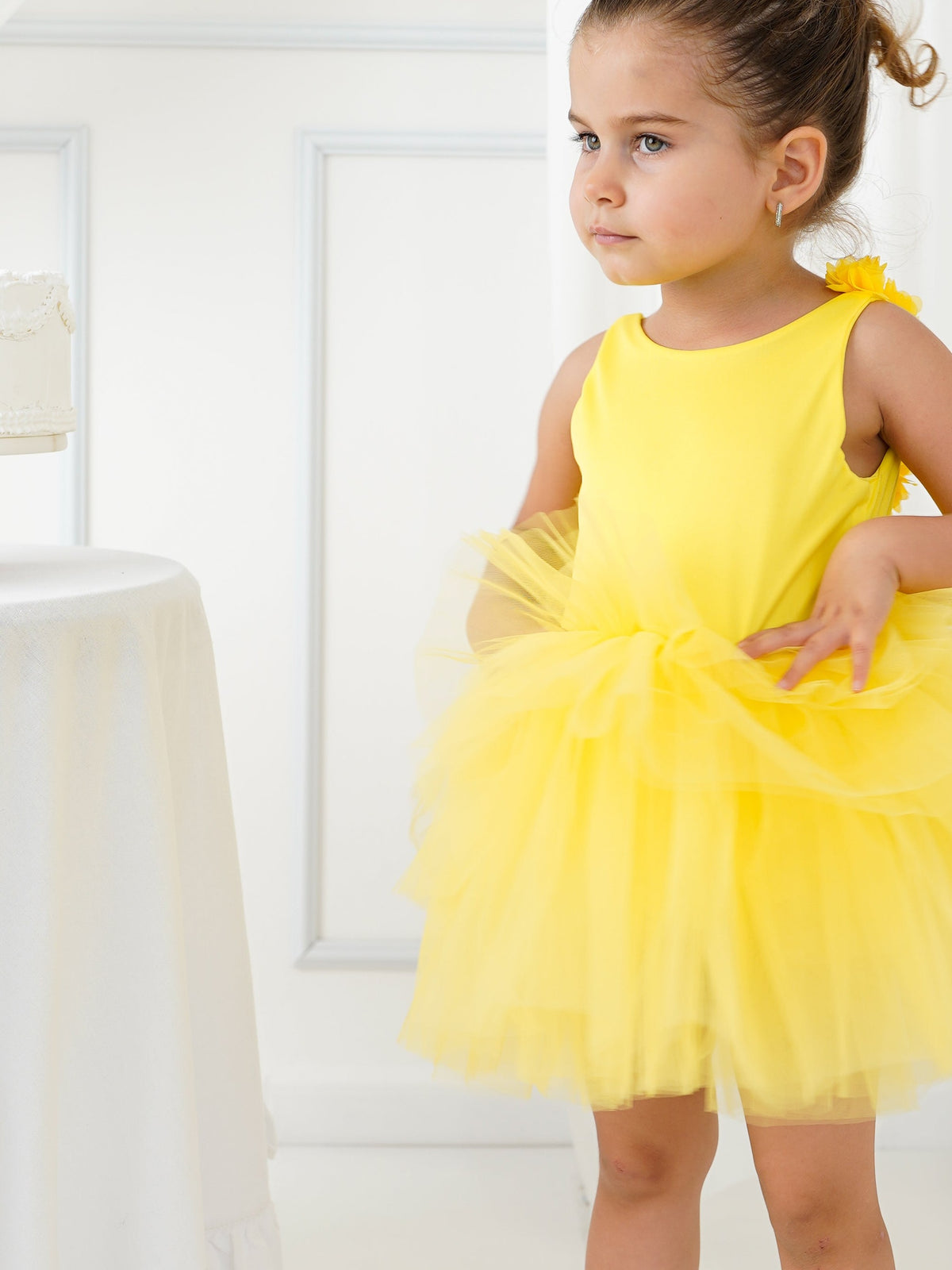 Yelow Floral Leotard Ballerina Sleeveless Tutu
