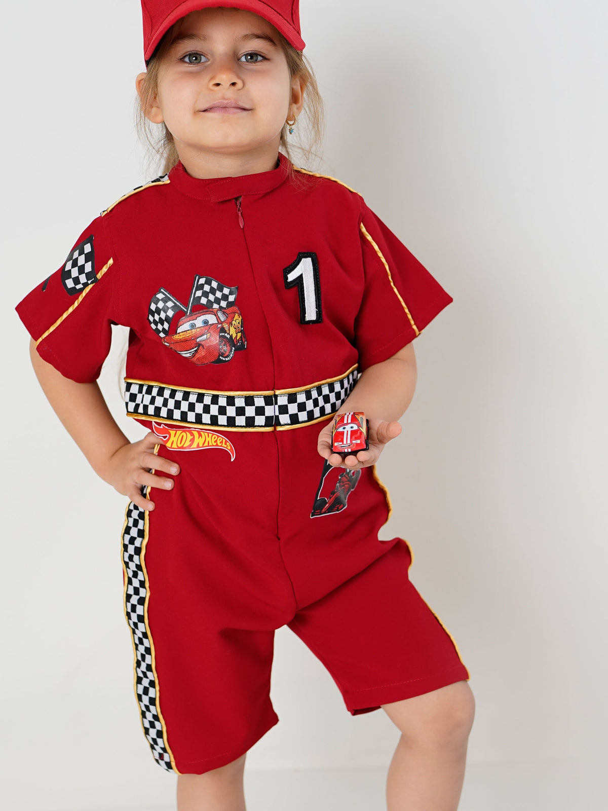 Kids Race Car Costume short sleeve with shorts