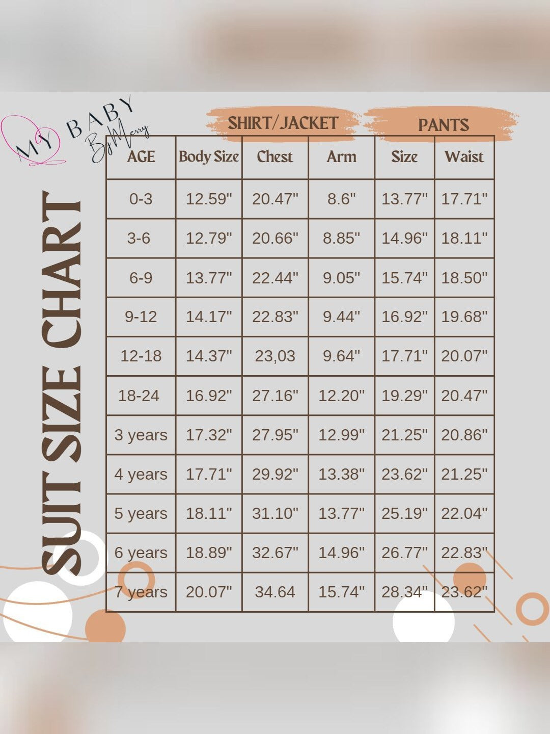 the size chart for a t - shirt