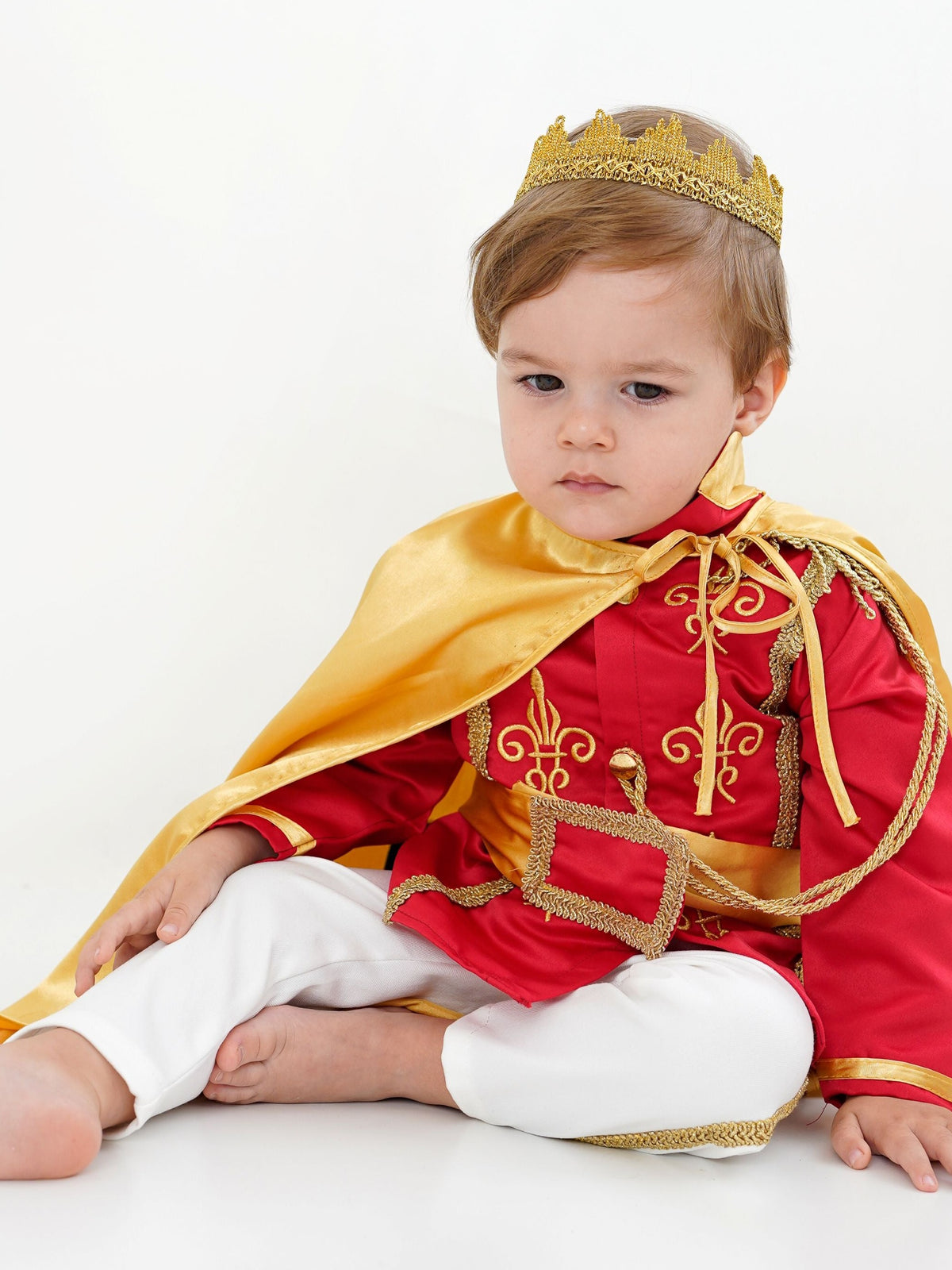 Red and White Baby Boys Prince Suit