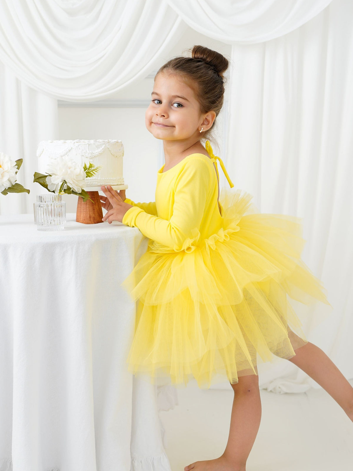Yellow Leotard Ballerina Long Sleeve Tutu