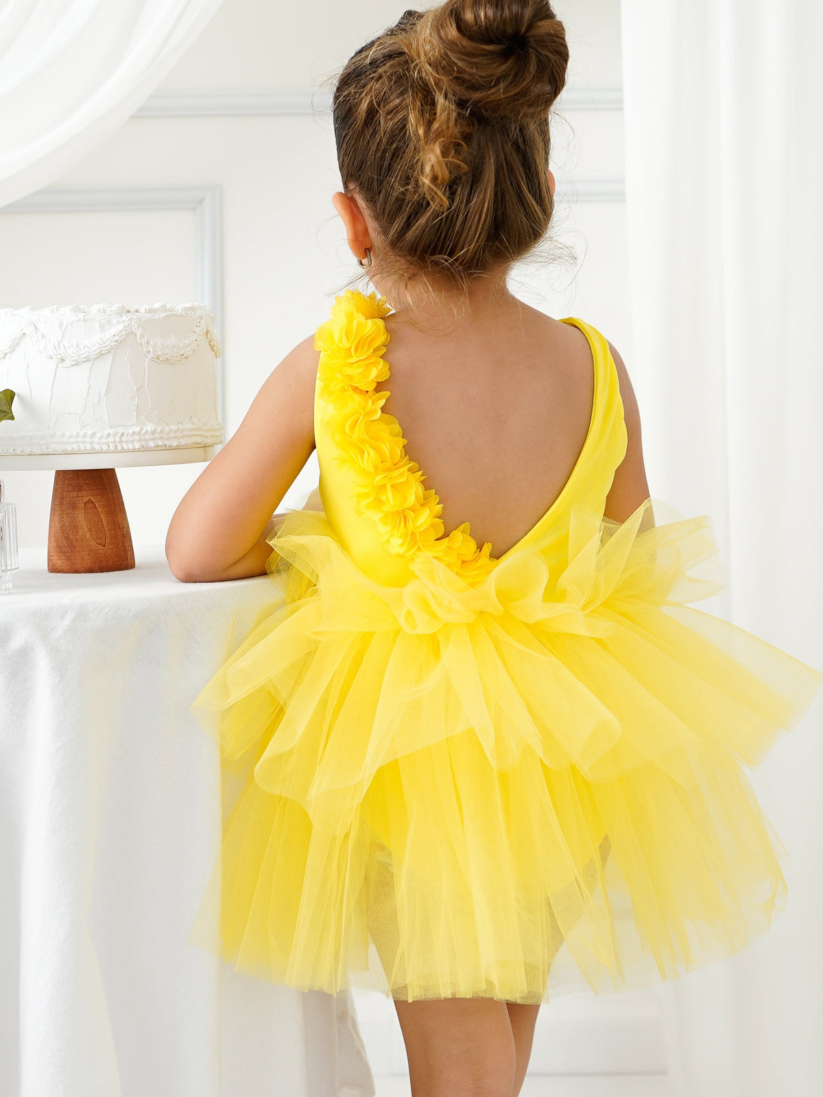 Yelow Floral Leotard Ballerina Sleeveless Tutu