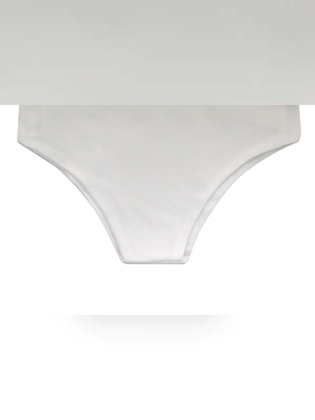 a white bikini bottom with a high waist