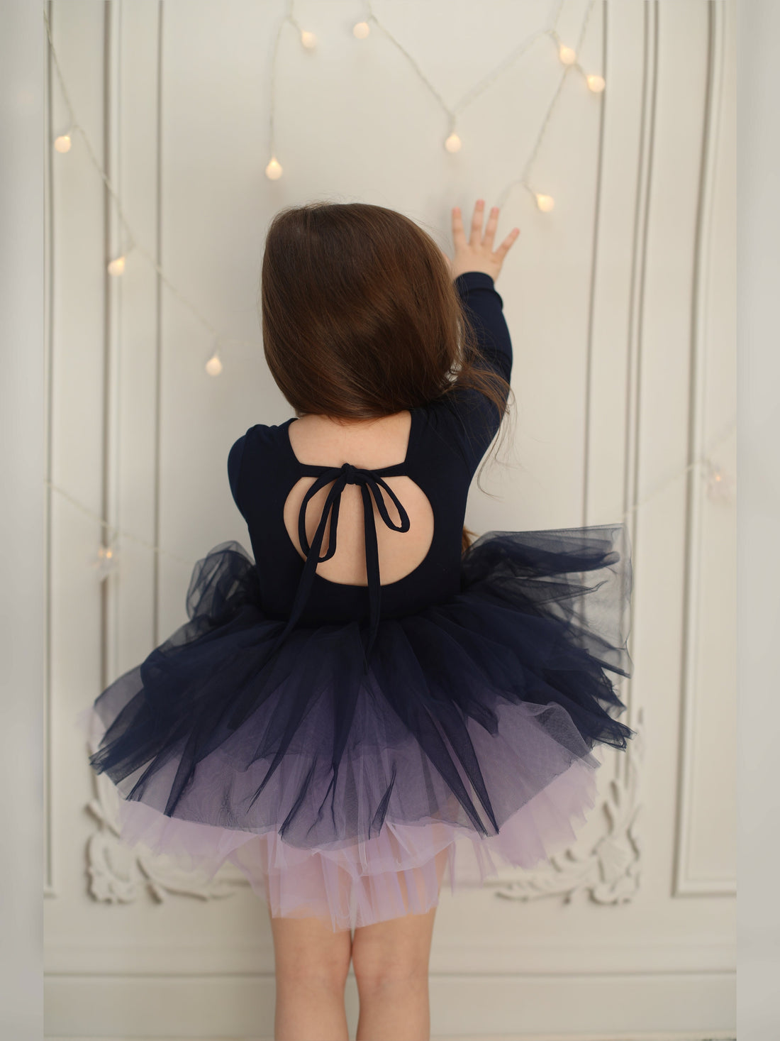 Navy Blue Leotard Ballerina Long Sleeve Tutu