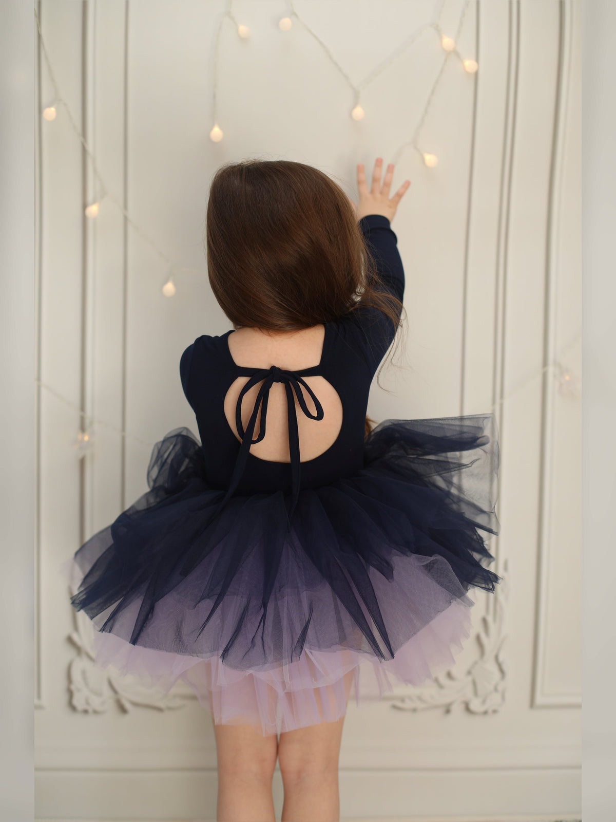 Navy Blue Leotard Ballerina Long Sleeve Tutu