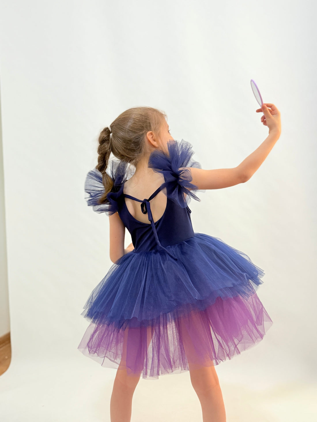 Navy Blue Fluffy Leotard Ballerina Sleeveless Tutu
