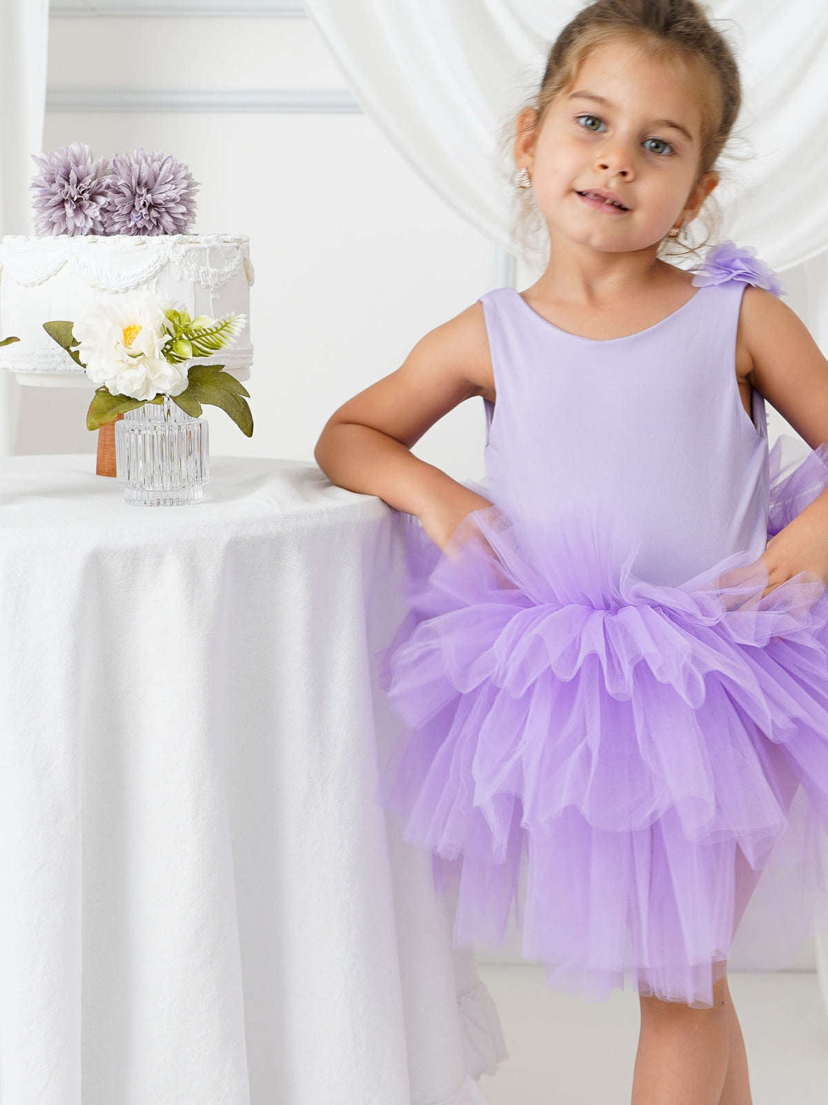 Lilac Floral Leotard Ballerina Sleeveless Tutu