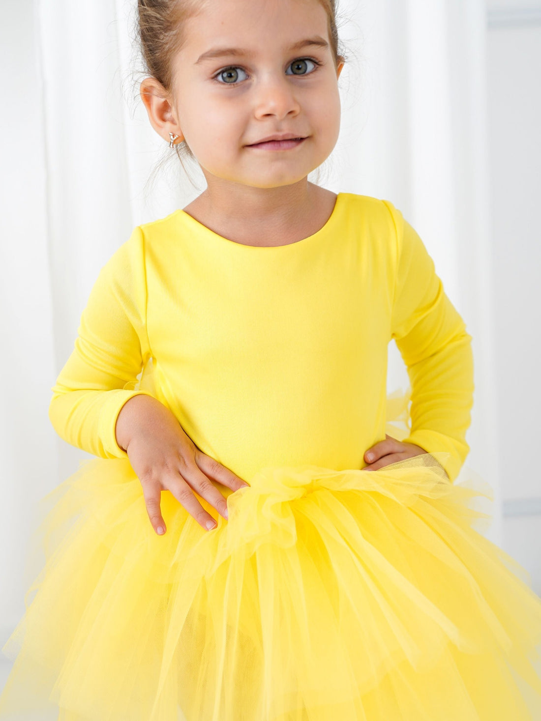 Yellow Leotard Ballerina Long Sleeve Tutu