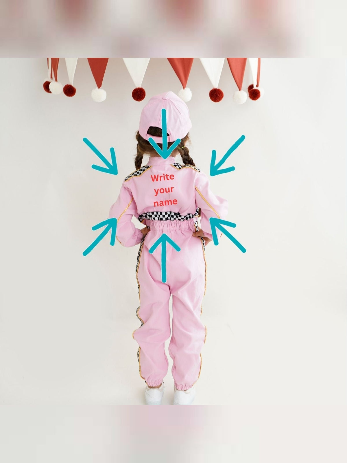 Kids Race Car Costume - Pink Long Sleeve Racing Jumpsuit