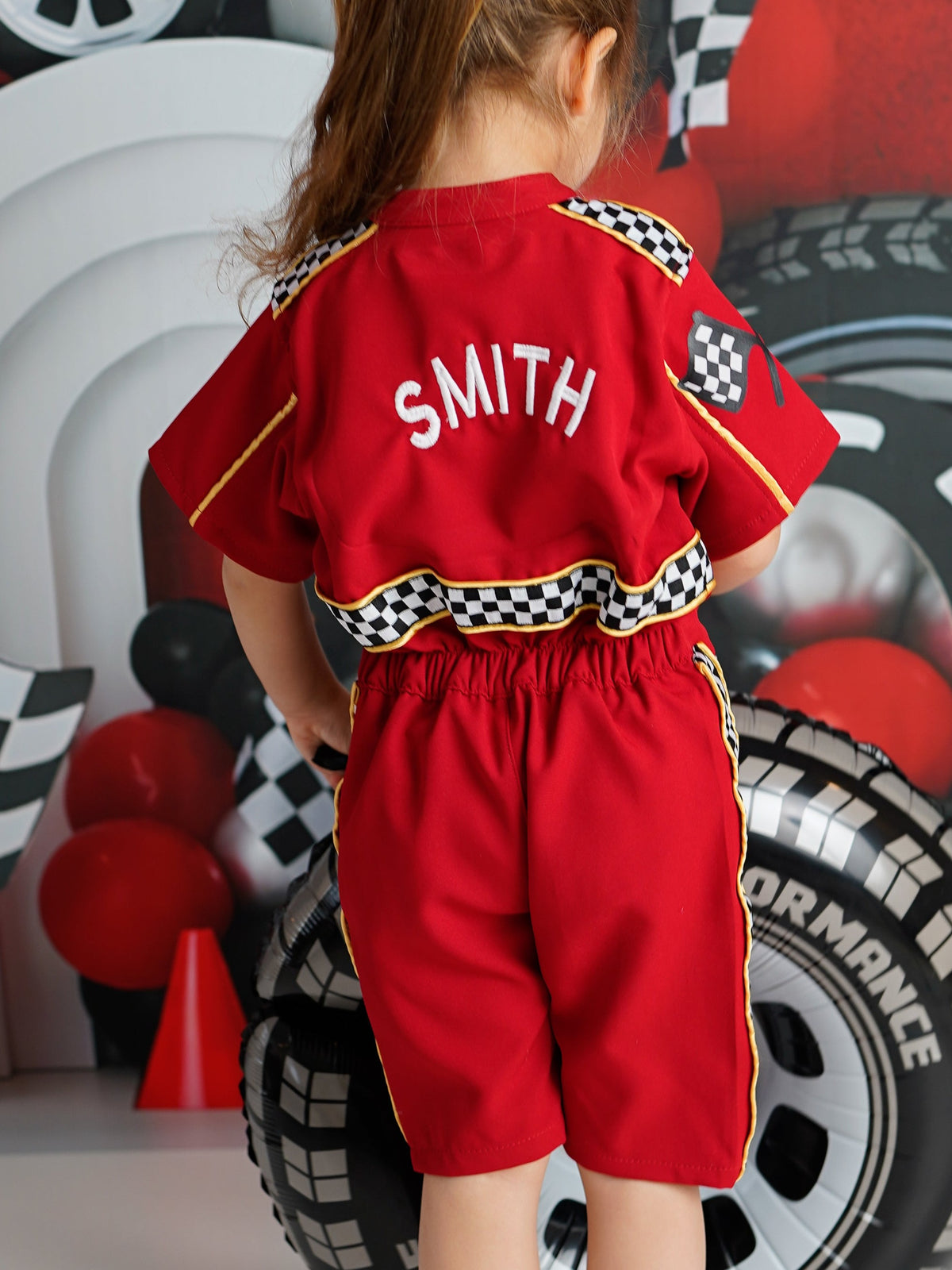 Kids Race Car Costume short sleeve with shorts