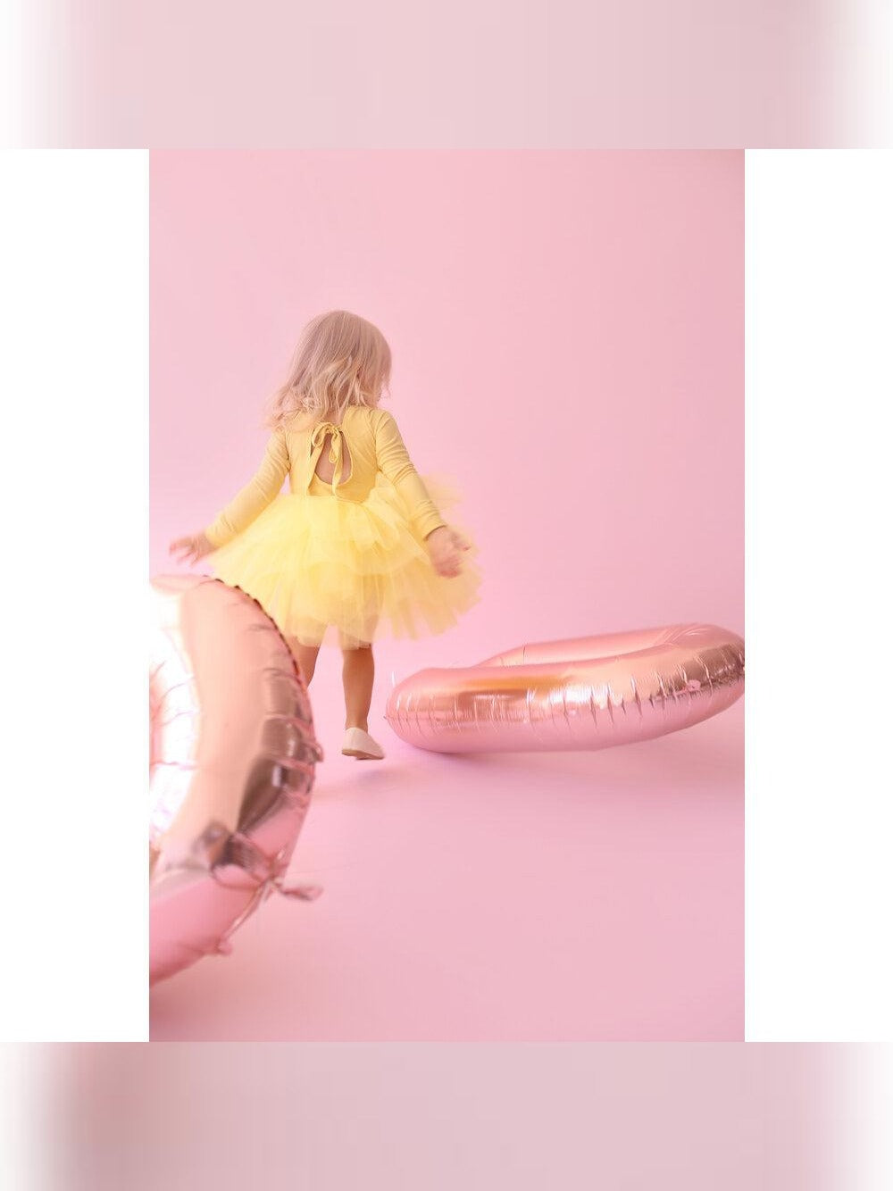 Yellow Leotard Ballerina Long Sleeve Tutu