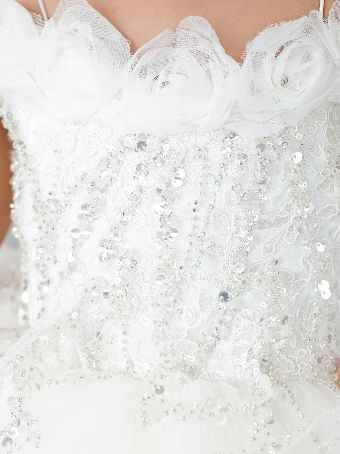 White quinceanera girl dress
