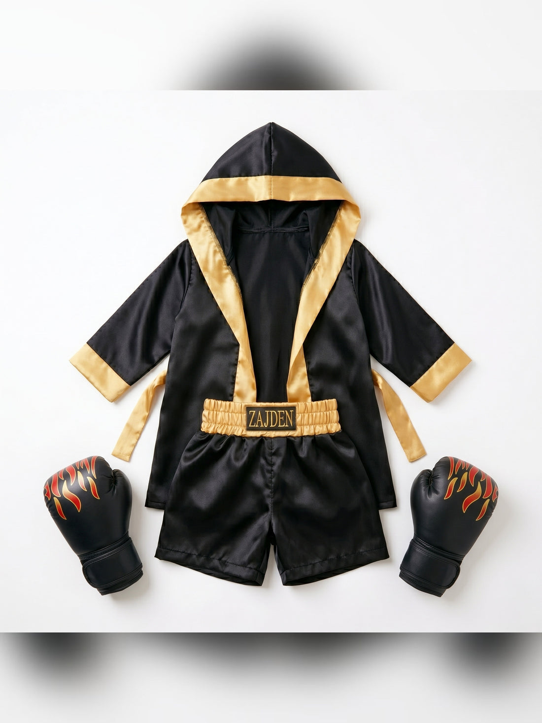 Personalized Kids Boxing Robe Set - Custom Toddler Fighter Outfit
